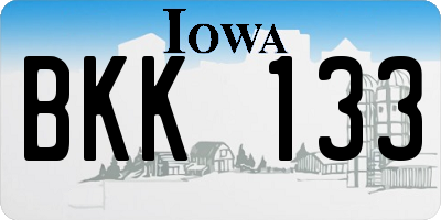 IA license plate BKK133