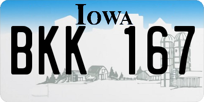 IA license plate BKK167