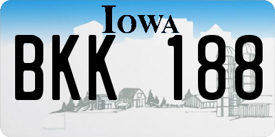 IA license plate BKK188