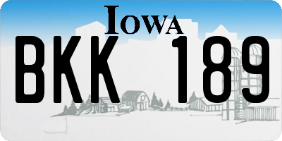 IA license plate BKK189