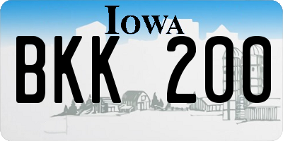 IA license plate BKK200
