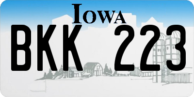 IA license plate BKK223