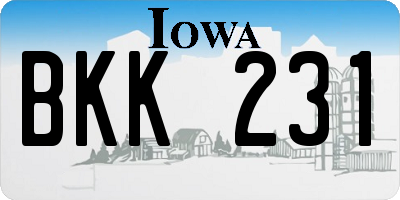 IA license plate BKK231
