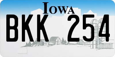 IA license plate BKK254