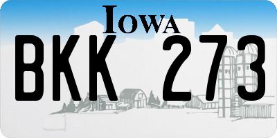 IA license plate BKK273