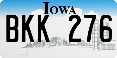 IA license plate BKK276