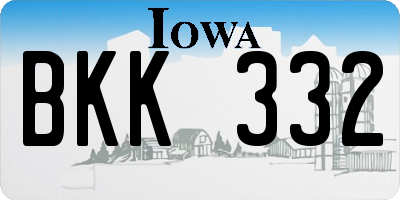 IA license plate BKK332