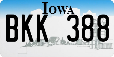 IA license plate BKK388
