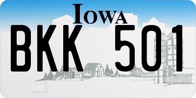 IA license plate BKK501