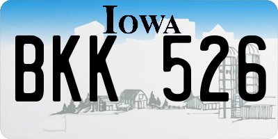 IA license plate BKK526