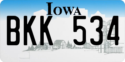 IA license plate BKK534