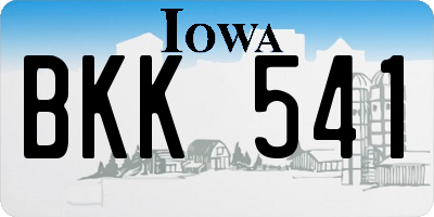 IA license plate BKK541