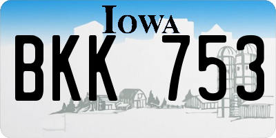 IA license plate BKK753