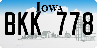 IA license plate BKK778