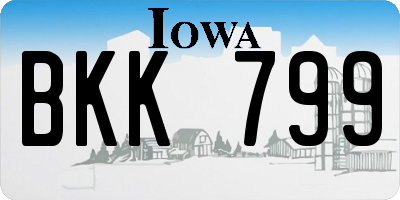 IA license plate BKK799
