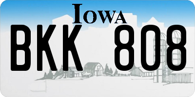 IA license plate BKK808