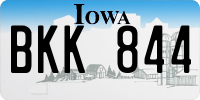 IA license plate BKK844