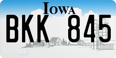 IA license plate BKK845