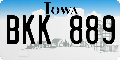 IA license plate BKK889