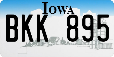 IA license plate BKK895
