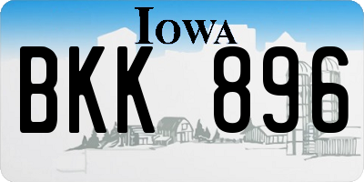 IA license plate BKK896