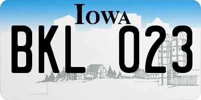 IA license plate BKL023