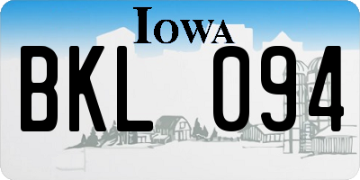 IA license plate BKL094