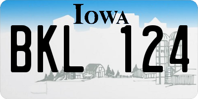 IA license plate BKL124