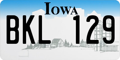 IA license plate BKL129