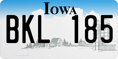 IA license plate BKL185