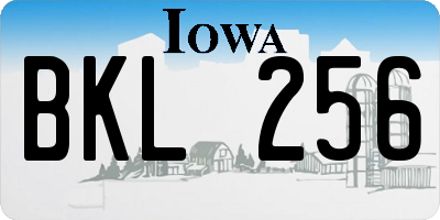 IA license plate BKL256