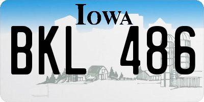 IA license plate BKL486