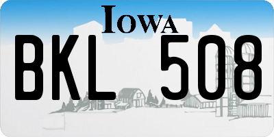 IA license plate BKL508