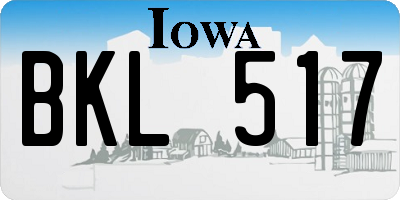 IA license plate BKL517