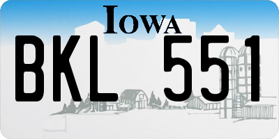 IA license plate BKL551
