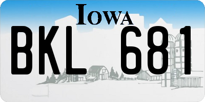 IA license plate BKL681
