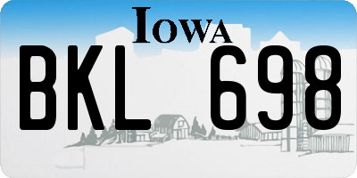 IA license plate BKL698