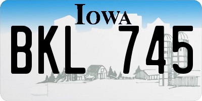 IA license plate BKL745