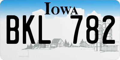 IA license plate BKL782