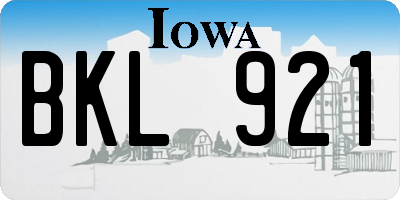 IA license plate BKL921