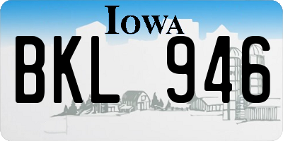 IA license plate BKL946