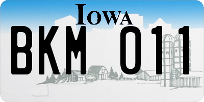 IA license plate BKM011