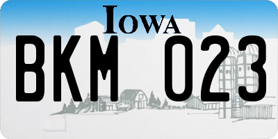 IA license plate BKM023