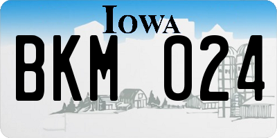 IA license plate BKM024