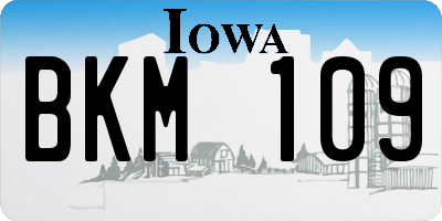 IA license plate BKM109