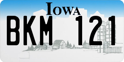 IA license plate BKM121