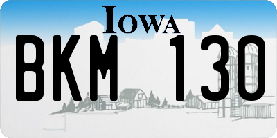 IA license plate BKM130