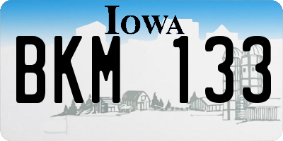IA license plate BKM133
