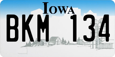 IA license plate BKM134