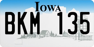 IA license plate BKM135